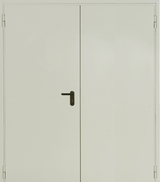 Внутренняя сторона Двупольная глухая противопожарная дверь Антипаника «Push-bar» EI 60 RAL 9018 (06)