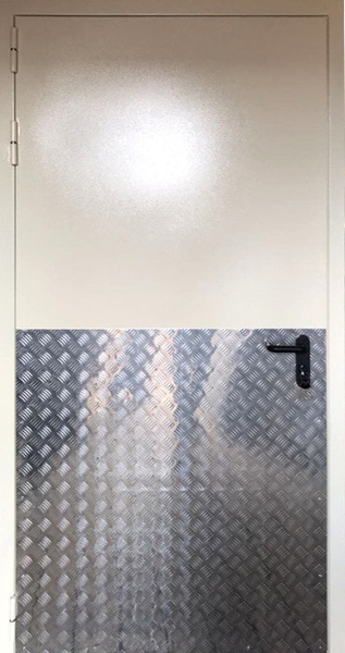 Противопожарная дверь с металлическим отбойником № 29 Однопольная глухая противопожарная дверь EI 60 RAL 9002 (с алюминиевым отбойником) (19)