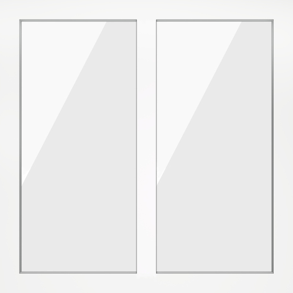 Внешняя сторона Алюминиевое двустворчатое противопожарное окно (02)