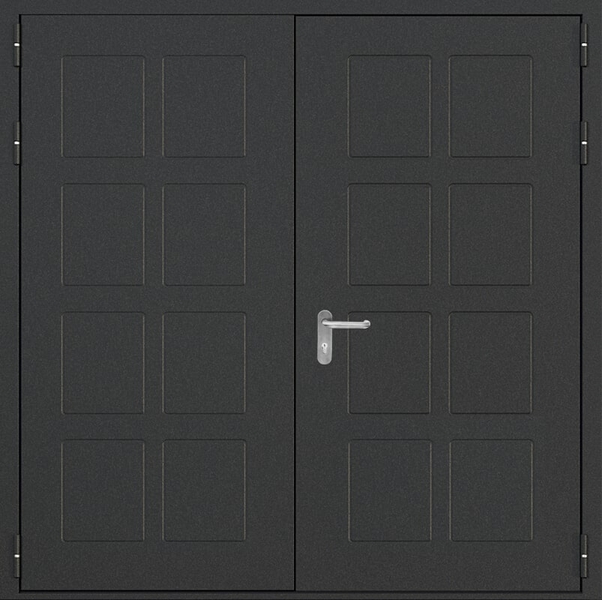 Внешняя сторона Двупольная глухая противопожарная дверь ei60 с выдавленным рисунком (08)