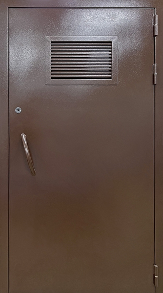 Внешняя сторона Одностворчатая дверь для трансформаторных с жалюзийной вентиляционной решеткой