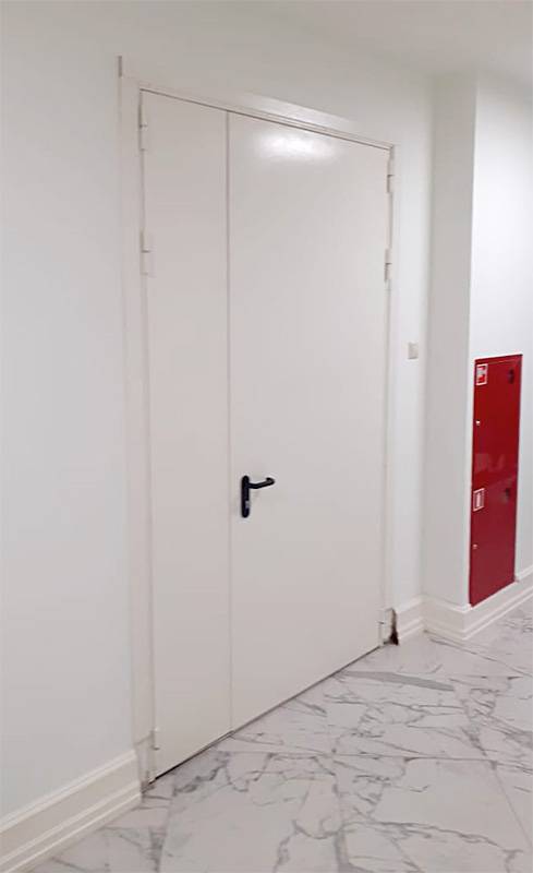 Огнезащитная белая дверь (г. Кубинка) Огнезащитная белая дверь (г. Кубинка)