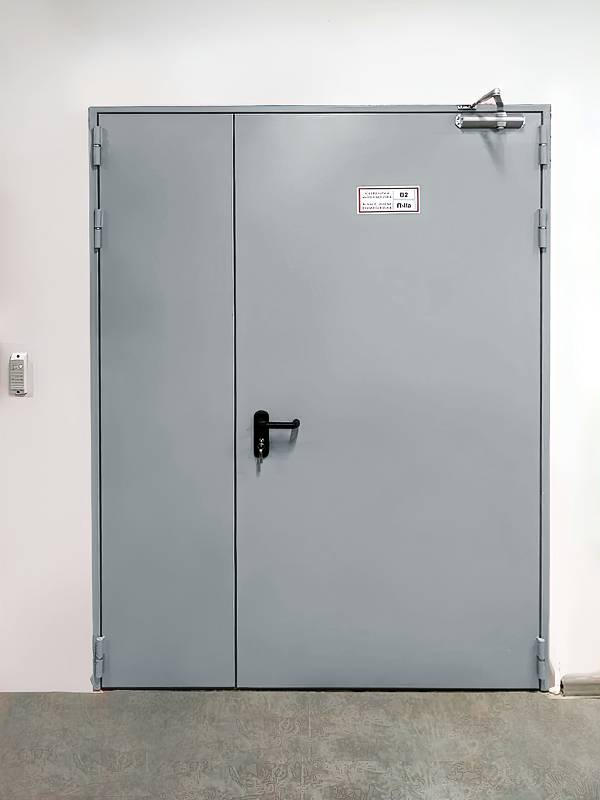 Полуторастворчатая дверь с доводчиком Полуторастворчатая дверь с доводчиком