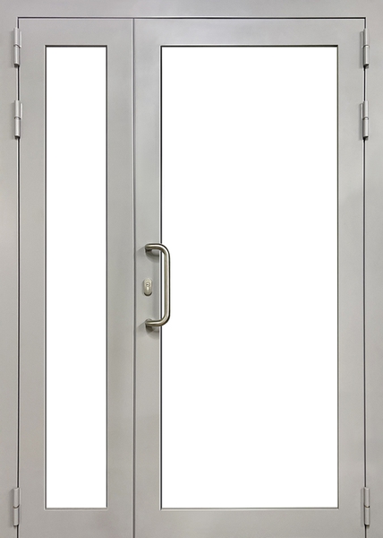 Внешняя сторона Полуторная техническая дверь с максимальным остеклением