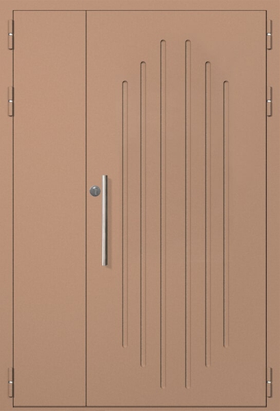 Внешняя сторона Техническая полуторная дверь с выдавленным рисунком